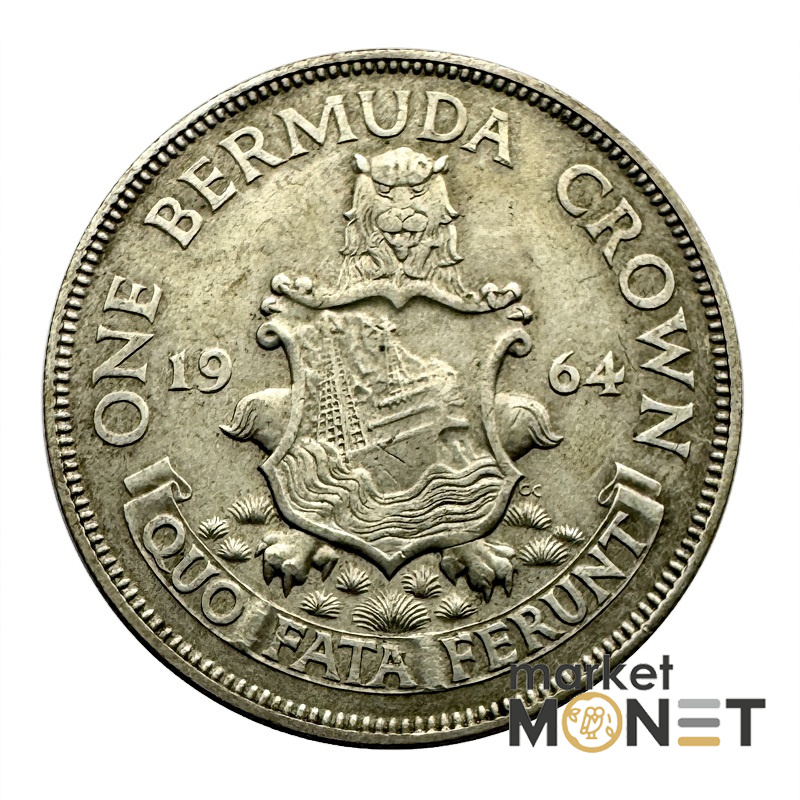 Срібна монета 1 крона 1964 Бермудські Острови 500 Королева