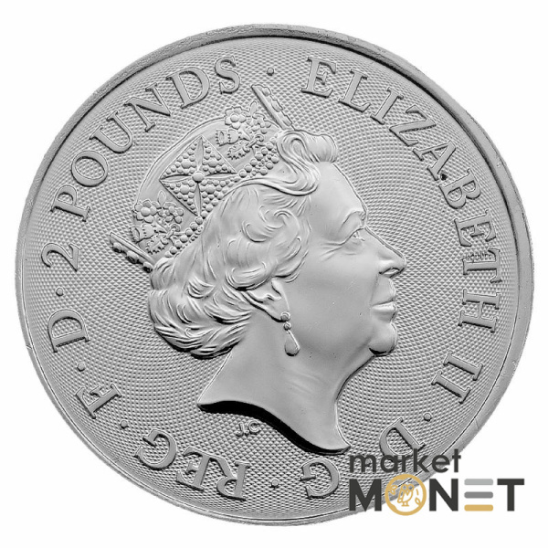 Срібна монета 2 фунти 2021 Великобританія 999 1 Oz Робін Гуд