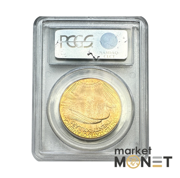 Золота монета 20 доларів 1927 США 900 33.5 г. у слабі MS 64