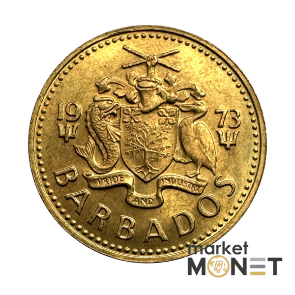 Монета 5 центів 1975 Барбадос (5.4)