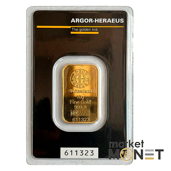 Золотий злиток 10 грам ARGOR-HERAEUS Золотий злиток 10 грам ARGOR-HERAEUS