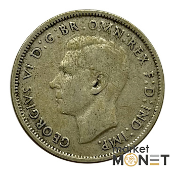 Срібна монета 1 флорін 1947 року Австралія 500 11.31 г. Король Георг VI