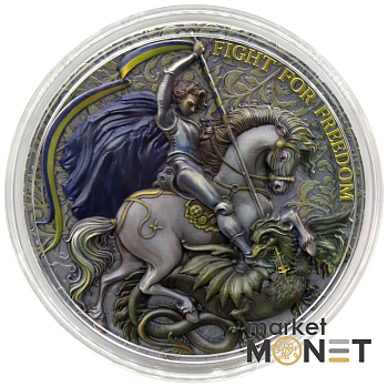 Срібна монета 10 доларів 2023 Ніуе 999 5 oz "БОРОТЬБА ЗА СВОБОДУ"  FIGHT FOR FREEDOM