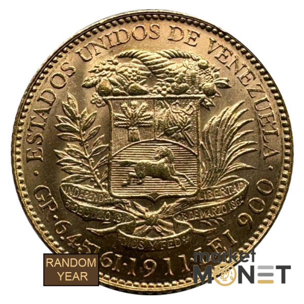 Золота монета 20 боліварів Венесуела 900 6,45 г. 