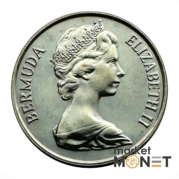 Монета 25 центів 1984 Бермудські Острови Королева Єлизавета II (4.21) Proof