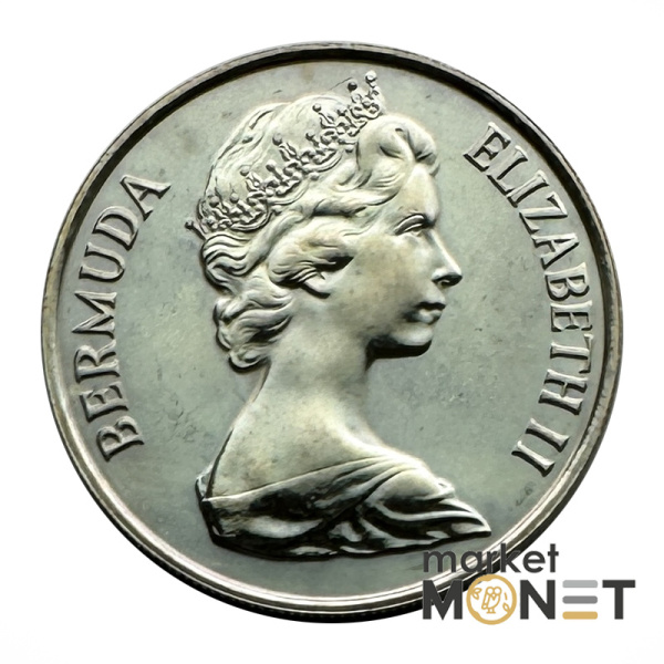 Монета 25 центів 1984 Бермудські Острови Королева Єлизавета II (4.21) Proof