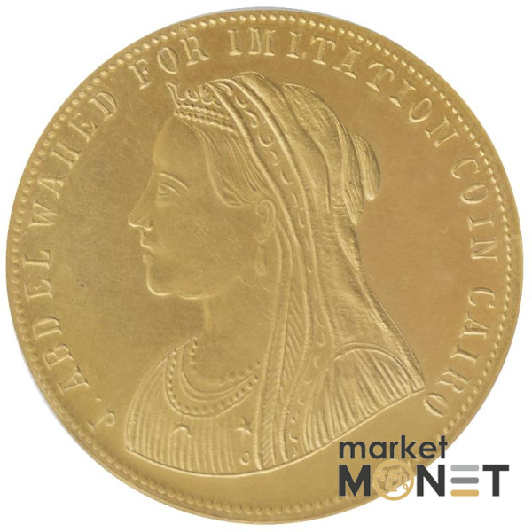 Золота монета 4 дукати (R) 1913 Єгипет в слабі MS 61 Золота монета 4 дукати (R) 1913 Єгипет в слабі MS 61