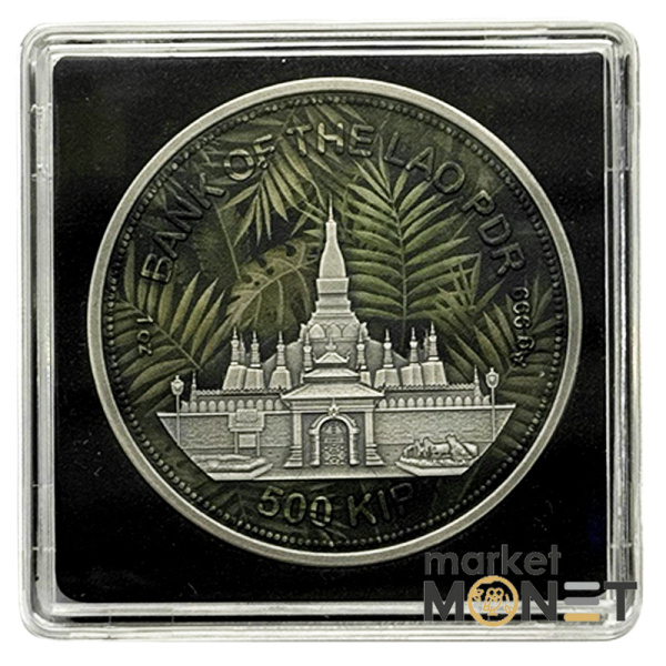 Срібна монета 500 кіпів 2021 рік Лаос 999 1oz  Лаоський тигр