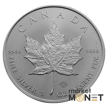 Срібна монета 5 доларів 2021 Канада 999 1 Oz Канадський кленовий лист