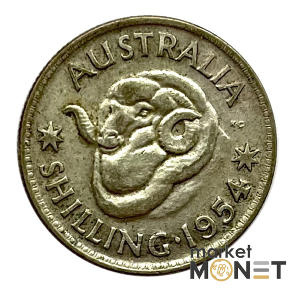 Сріба монета 1 шилінг 1954 рік Австралія 500 5.65 г. Королева Єлизавета II