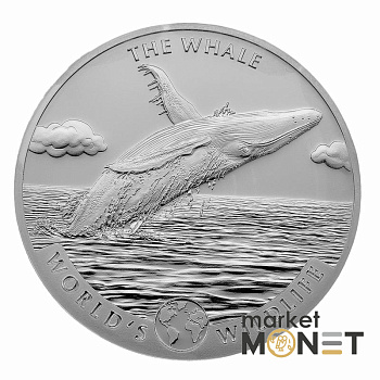 Срібна монета 20 франків 2020 Конго 999 1 Oz Кит