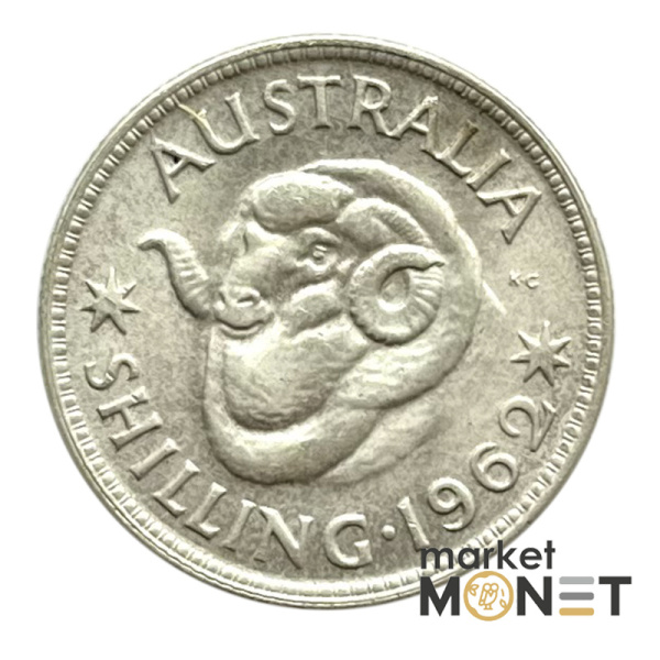 Сріба монета 1 шилінг 1962 рік Австралія 500 5.65 г. Королева Елизавета II