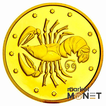 Золота монета 2 грн "Рак" 2008 Україна