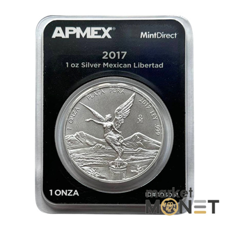 Срібна монета 1 оz 2017 Мексика Libertad APMEX