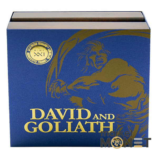 Срібна монета 10 Седі 2022 Гана 999 2 Oz "Давид и Голиаф" DAVID AND GOLIATH  