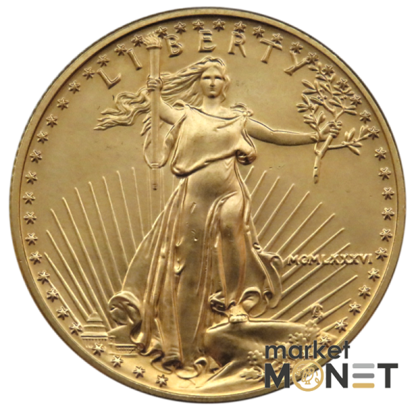 Золота монета 1/2 oz Американський Орел 25 доларів 1986 США Золота монета 1/2 oz Американський Орел 25 доларів 1986 США