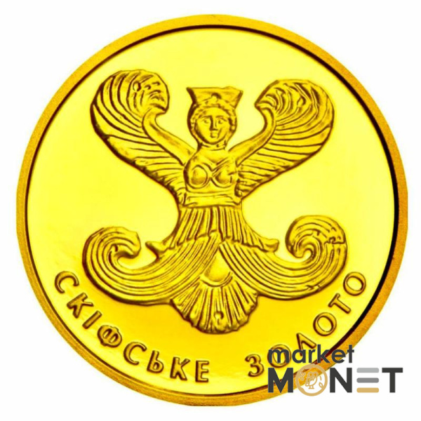 Золотая монета 2 грн "Скифское Золото" Богиня Апи 2008 г. Украина