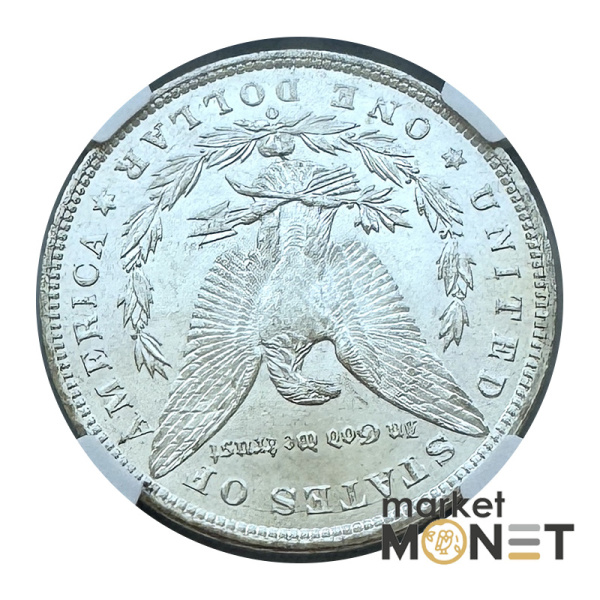 Срібна монета 1 долар 1900 США 900 долар Моргана, монетний двір "О" - Новий Орлеан (Луїзіана), в слабі MS 64 