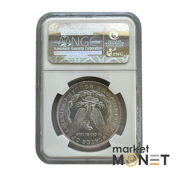 Срібна монета 1 долар 1885 США 900 долар Моргана, монетний двір - Філадельфія, в слабі MS 64 (2)