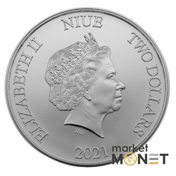 Срібна монета 2 долари 2021 Ніуе 999 1 Oz Назад у майбутнє