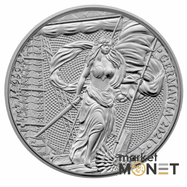 Срібна монета 5 марок 2021 Німеччина 999 1 Oz Германія