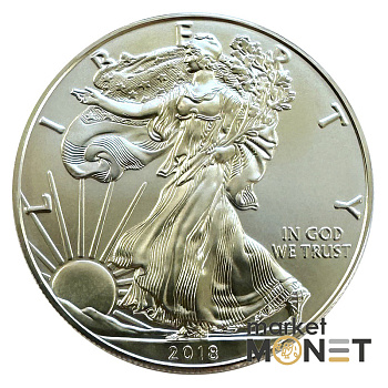 Срібна монета 1 долар 2018 США 999 1 Oz Американський орел