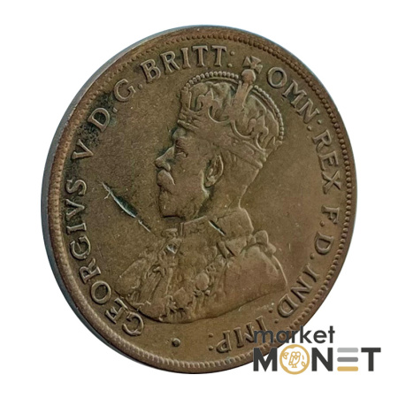 Бронзова монета 1 пенні 1924 рік Австралія Король Георг V
