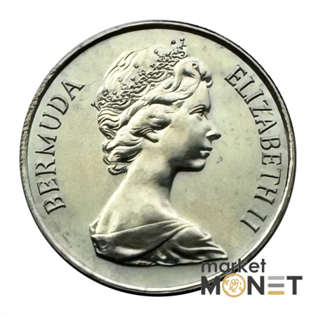 Монета 25 центів 1984 Бермудські Острови Королева Єлизавета II (4.12) Proof