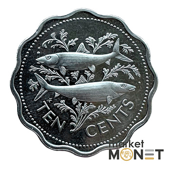 Монета 10 центів 1974 року Багамські острови Королева Єлизавета II 