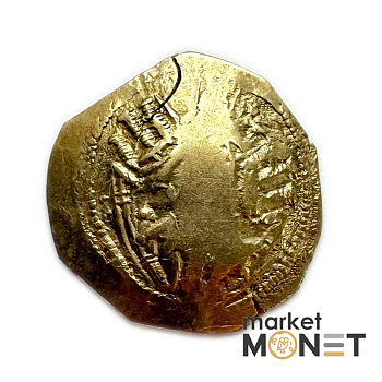 Золота Візантійська монета Андронік II і Андронік III, 1325 -1334 рр. н.е. Золото Гіперпірон (3,04 г) Константинополя. Діва Марія в стінах міста / Христос між обома імператорами. Золота Візантійська монета Андронік II і Андронік III, 1325 -1334 рр. н.е. Золото Гіперпірон (3,04 г) Константинополя. Діва Марія в стінах міста / Христос між обома імператорами.