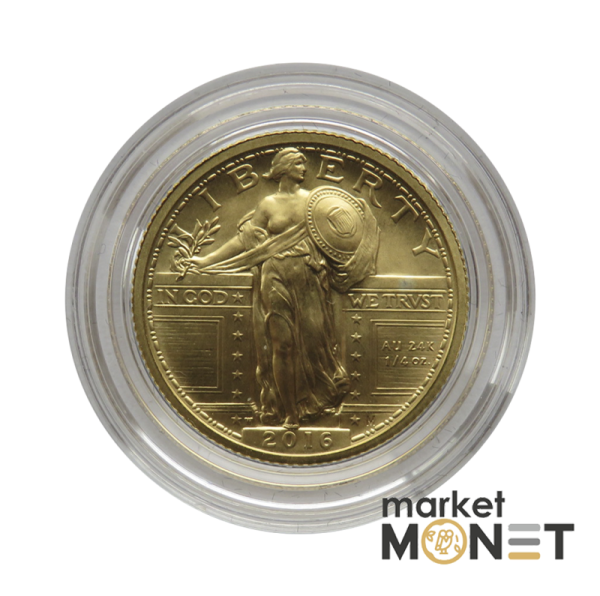Золота монета 25 центів 2016 Стояча Свобода Золота монета 25 центів 2016 Стояча Свобода