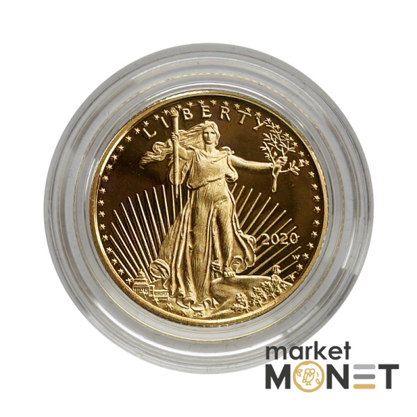 Золота монета 5 доларів 2020 США 1/10 oz Американський Орел