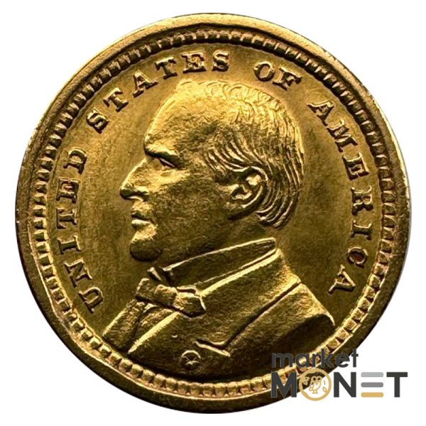 Золота монета 1 долар 1903 р. США  900 1,67 г. Вільям Мак-Кінлі