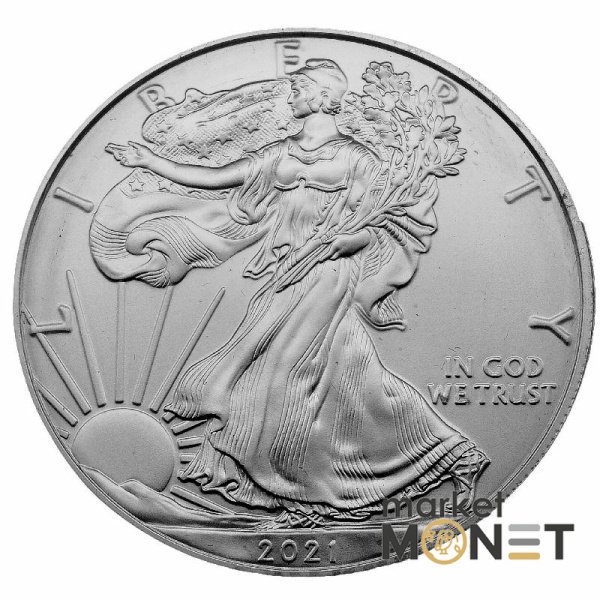 Набір двох монет 1 долар 2021 США 999 1 Oz Американський срібний орел