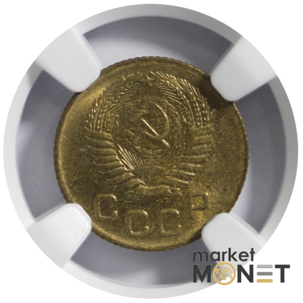 Монета 1 копійка 1956 СРСР в слабі MS 65