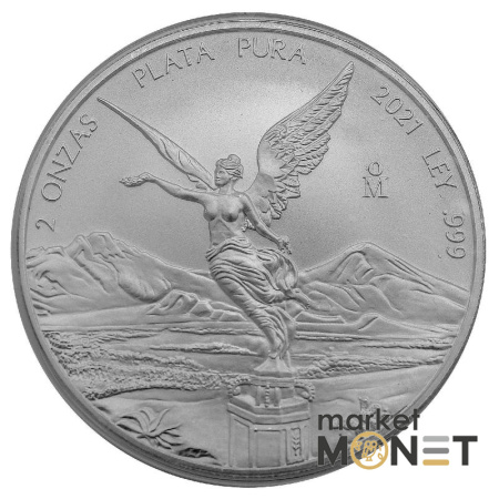 Срібна монета 2021 Мексика 999 2 Oz Лібертад