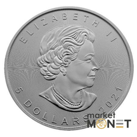 Срібна монета 5 доларів 2021 Канада 999 1 Oz Канадський кленовий лист