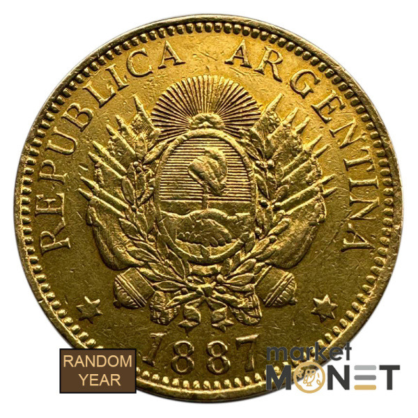 Золота монета 5 песо Аргентина 900 8,06 г. 