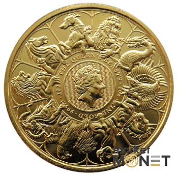 Золота монета 100 фунтів 2021 Великобританія 9999 1 Oz Звірі королеви