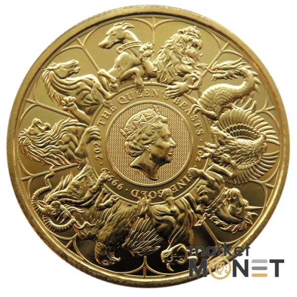 Золота монета 100 фунтів 2021 Великобританія 9999 1 Oz Звірі королеви Золота монета 100 фунтів 2021 Великобританія 9999 1 Oz Звірі королеви