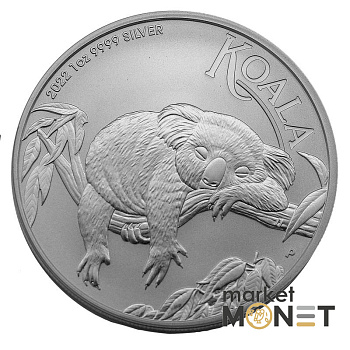 Срібна монета 1 долар 2022 Австралія 999 1 Oz Коала