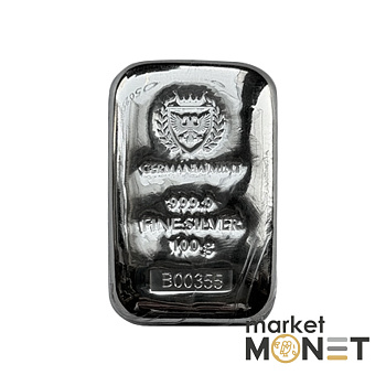 Срібний злиток 100 грам 