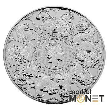 Срібна монета 5 фунтів 2021 Великобританія 999 2 Oz Звірі королеви