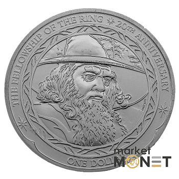 Срібна монета 1 долар 2021 Нова Зеландія 999 1 Oz Гендальф