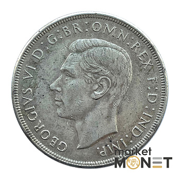 Срібна монета 1 крона 1937 рік Австралія 925 №2