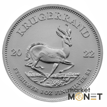 Срібна монета 1 ранд 2022 ПАР 999 1 Oz Крюгерранд