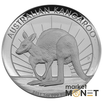 Срібна монета 1 долар 2011 Австралія 999 1 Oz Австралійський Кенгуру