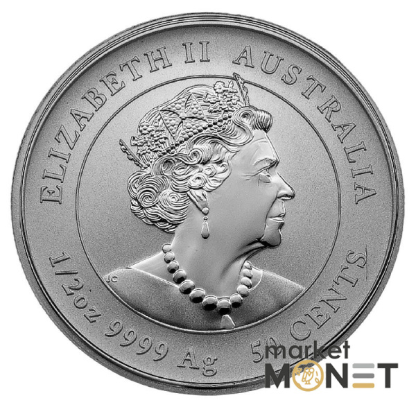 Срібна монета 50 центів 2022 Австралія 999 1/2 Oz Рік Тигра