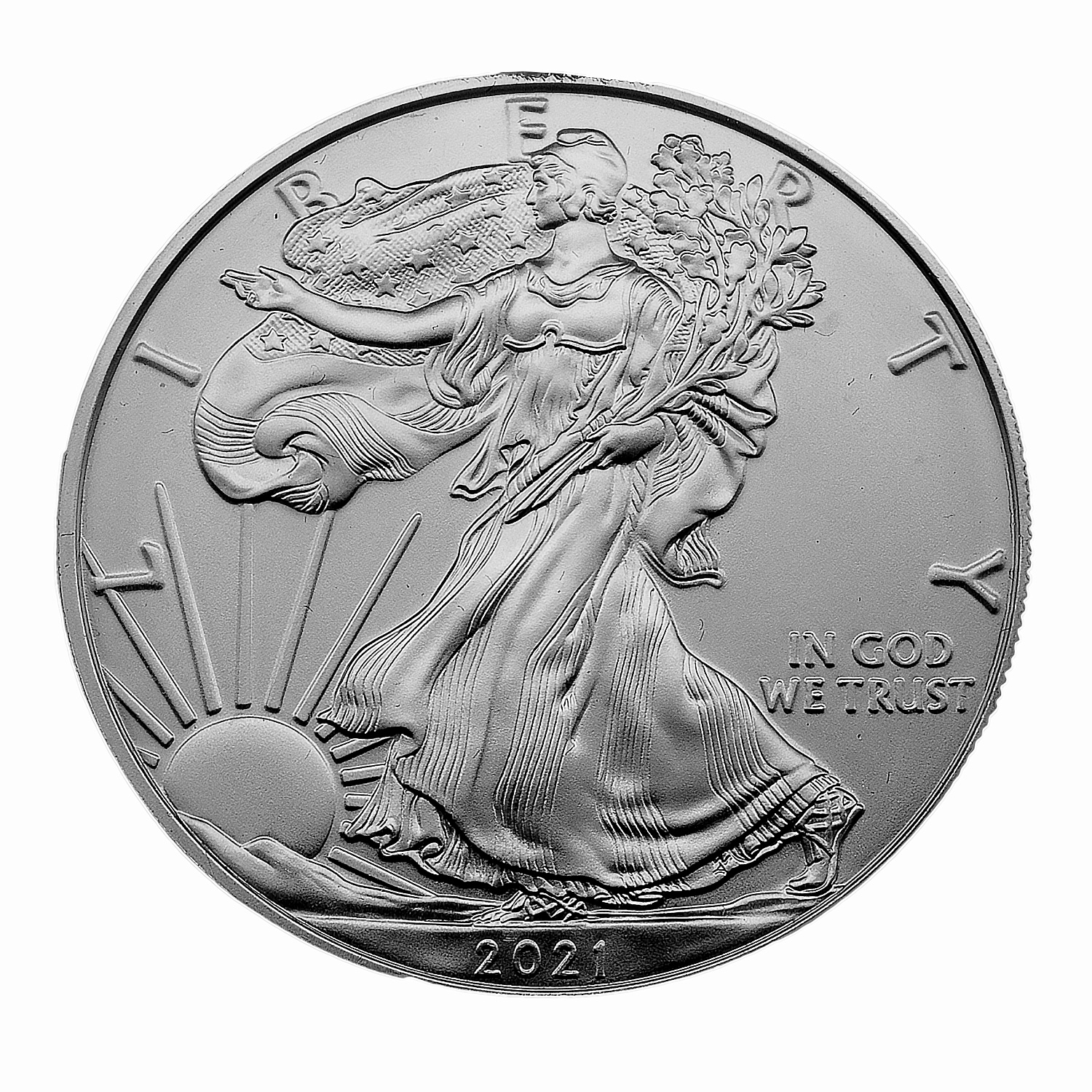 Набір двох монет 1 долар 2021 США 999 1 Oz Американський срібний орел (позолота)