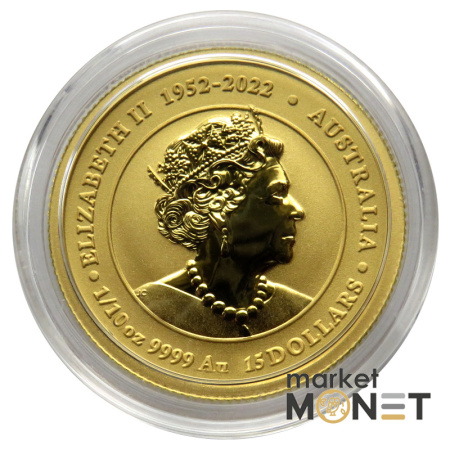 Золота монета 15 доларів 2024 Австралія 999 1/10 oz Лунар ІІІ - Рік Дракона